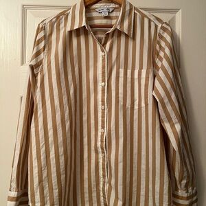 Old Navy Striped Tan and White Women’s Shirt